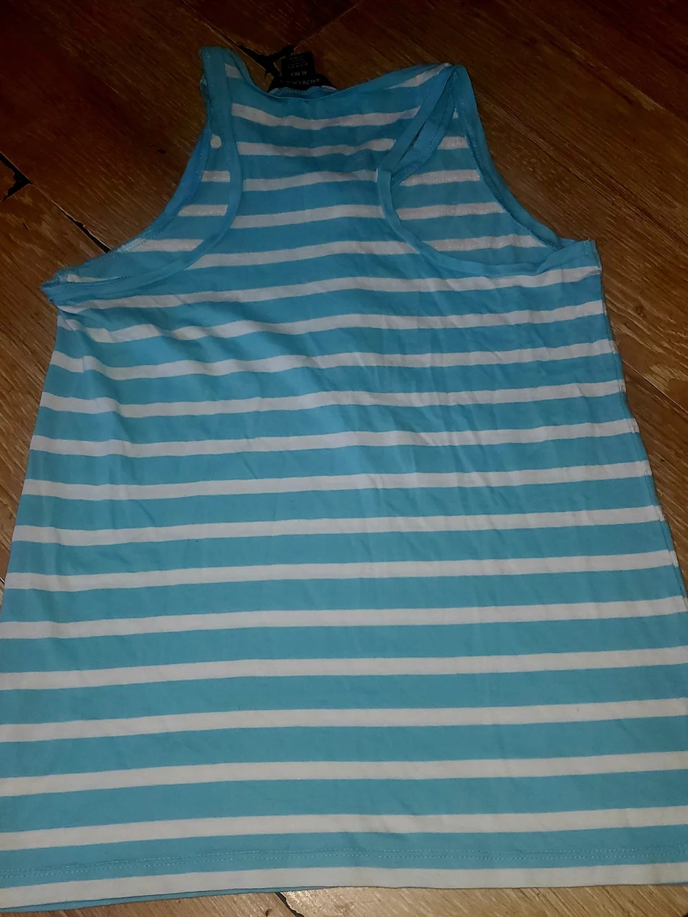 Juniors Ralph Lauren Blue & White Striped & Sequin Racer Back Button Down Tank